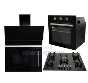 Turkish 90cm Inbuilt Glass Burner Set - Oven, Hob, Hood, Microwave