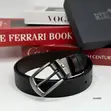 Men's Quality Leather Belt with Gold H-Buckle - 3