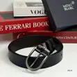 Men's Quality Leather Belt with Gold H-Buckle - 4