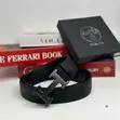 Men's Quality Leather Belt with Gold H-Buckle - 5