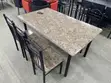 Wooden Dining Set with Metal Frame - 6 Seater - 2