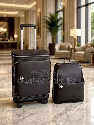 Luxury Leather Travel Set: Trolley + Backpack