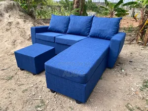 Blue L Shape Sofa - Brand New