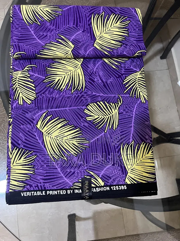 Rich Royal Purple African Print Fabric - 6 Yards - 1