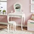Kids Dressing Table with Chair and Mirror - Pink - 1