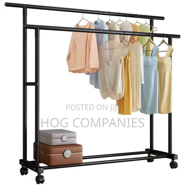 Double Pole Metallic Cloth Rack Organizer - 1