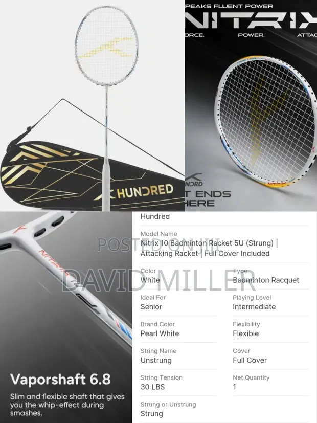 Badminton Racket - Hundred Nitrix 10 - 1