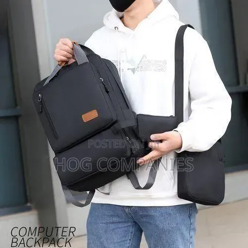 3-in-1 Waterproof 17' Laptop Backpack Travel School Bag - 1