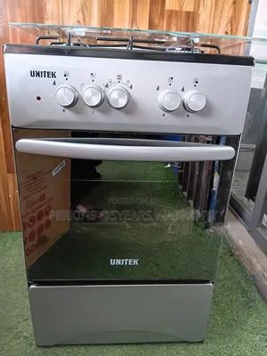 Unitek 4-Burner Gas Cooker with Oven and Glass Lid