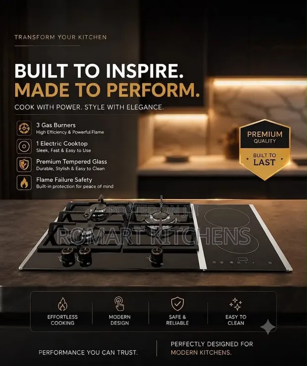 Kenwood 90cm Hybrid Cooktop - 3 Gas, 2 Electric - 1