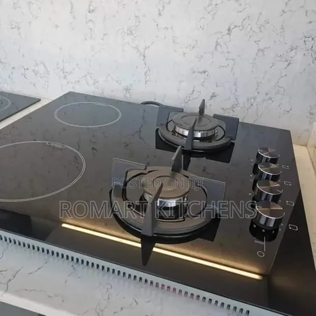 Turkish 60cm Glass Hybrid Burner - 2 Gas, 2 Electric - 1