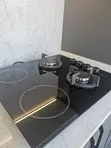 Turkish 60cm Glass Hybrid Burner - 2 Gas, 2 Electric - 2