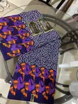 Orange and Purple African Print Fabric - 4