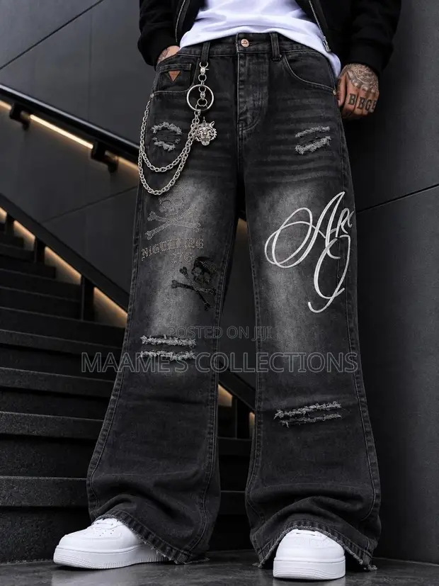 Men's Trendy Loose Fit Denim Trousers - 1