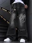 Men's Trendy Loose Fit Denim Trousers - 1