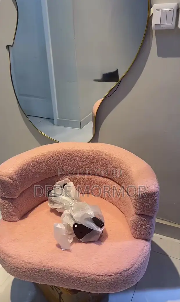 Fluffy Bobo Vanity Chair - Baby Pink - 1