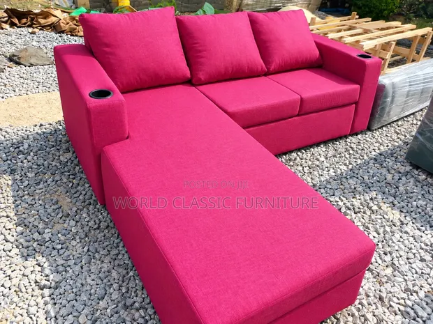 Modern L-Shaped Sectional Sofa - Red - 1