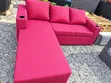 Modern L-Shaped Sectional Sofa - Red - 4