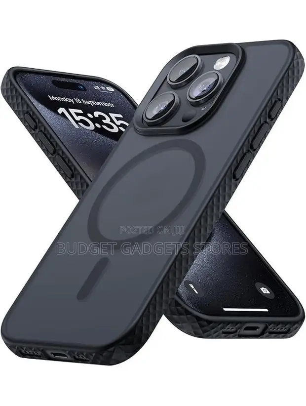 Lamicall Magnetic Case for iPhone 15 Pro - Black - 1