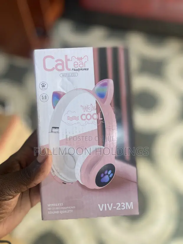 Cat Ear Bluetooth Headphones - Pink - 1