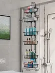 6-Tier Black Metal Over-the-Door Shower Caddy - 1