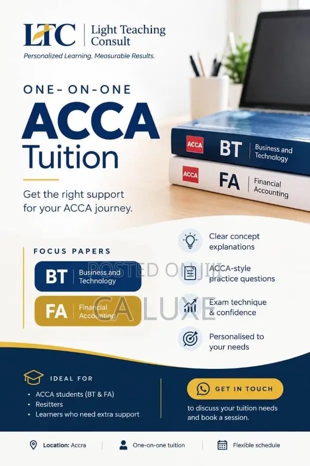 ACCA BT & FA Private Tutor - One-on-One Classes - 1