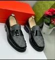 Men's Black Patent Leather GG Monogram Loafers - 1
