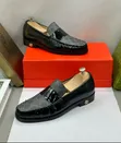 Men's Black Patent Leather GG Monogram Loafers - 2