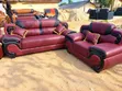 Luxury Burgundy 3+2+2 Seater Sofa Set with Chairs - 2