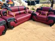 Luxury Burgundy 3+2+2 Seater Sofa Set with Chairs - 3