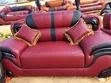 Luxury Burgundy 3+2+2 Seater Sofa Set with Chairs - 4