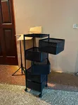 Black Metal Rolling Kitchen Storage Cart - 2