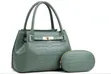 IKUEMAN 2-in-1 Crocodile Pattern Ladies Handbag + Purse Set - 2