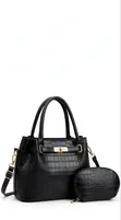 IKUEMAN 2-in-1 Crocodile Pattern Ladies Handbag + Purse Set - 5