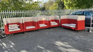 Luxury Red & Cream High-Back Lounge Chair