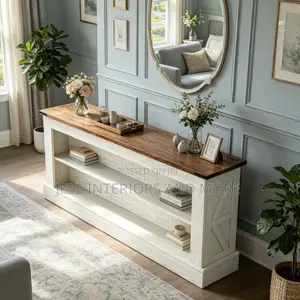 Console Table with 3 Tiers Storage Shelves