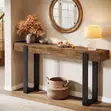 Solid Wood Entryway Console Table with Metal Legs - 2