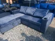 Gray Velvet L-Shaped Sectional Sofa with Cup Holders - 2