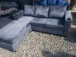 Gray Velvet L-Shaped Sectional Sofa with Cup Holders - 3
