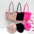 Women's Plush Fur Casual Tote Bag & Hat Set - 1