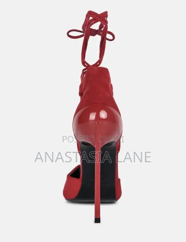 Rag N Co Red Heeled Sandals With Strap - 1