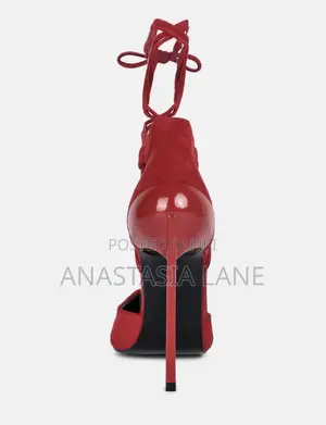 Rag N Co Red Heeled Sandals With Strap