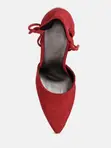 Rag N Co Red Heeled Sandals With Strap - 2