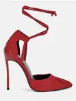 Rag N Co Red Heeled Sandals With Strap - 3