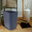 15L Black Rectangular Plastic Wastebasket - Office/Kitchen Trash Bin - 1