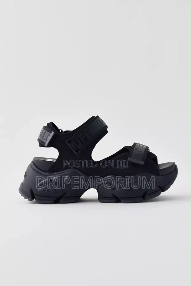 Buffalo Chunky Sandals - All Black - 1