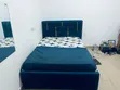Teal Blue Velvet Double Bed Frame with Mattress - 1