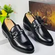 Golden C Black Leather Men's Loafers - 1