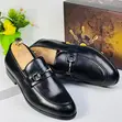 Golden C Black Leather Men's Loafers - 2