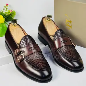 Dino Verratti Brown Leather Monk Strap Loafers